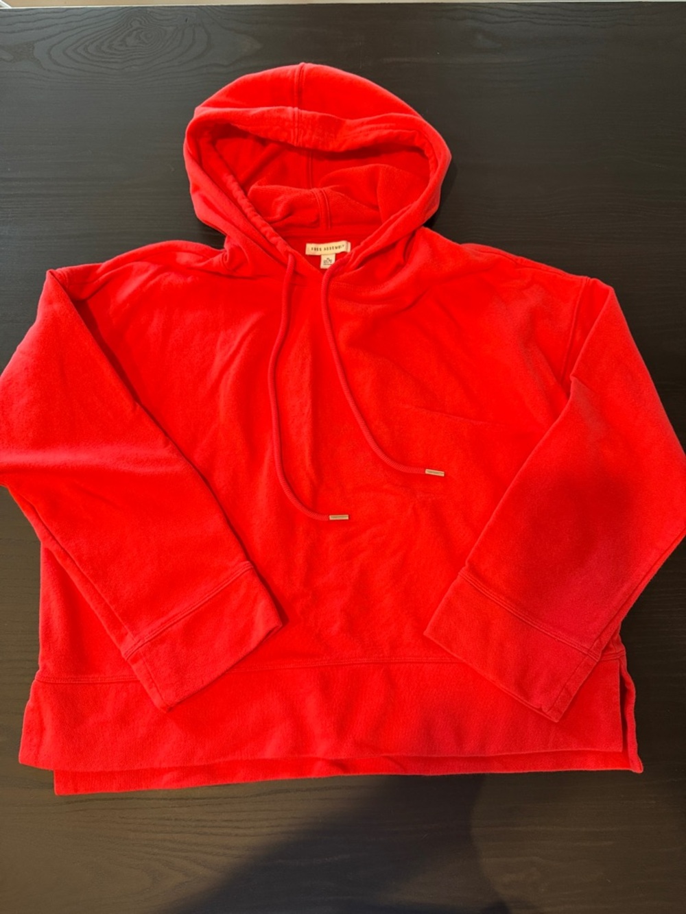 Women's Bright Red Fleece Hoodie with Front Pocket